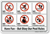 Have Fun But Obey Our Pool Rules Sign