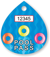 Pool Pass In Water Drop Shape, Life Rings Design