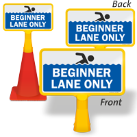 Beginner Lane Only ConeBoss Pool Sign