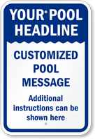 Custom Pool Message And Headline Sign