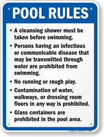 Pool Rules Sign for Idaho