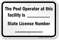 Pennsylvania Pool Operator Sign