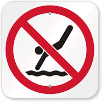No Diving Sign