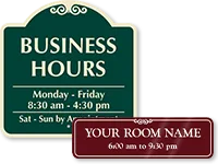 Business Hours Signs