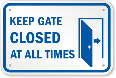 LegendNOTICE POOL AREA KEEP GATE CLOSED AND LOCKED Blue on White 10 Length x 7 Width x 0.004 Thickness Accuform Signs MADM701VS Adhesive Vinyl Safety Sign 