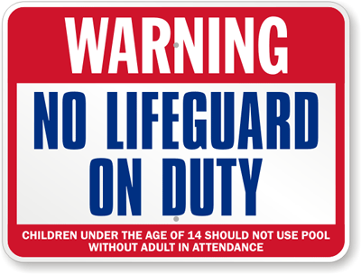 New Warning No Lifeguard On Duty Children Not Use Pool 12X8 Aluminum Metal Sign 