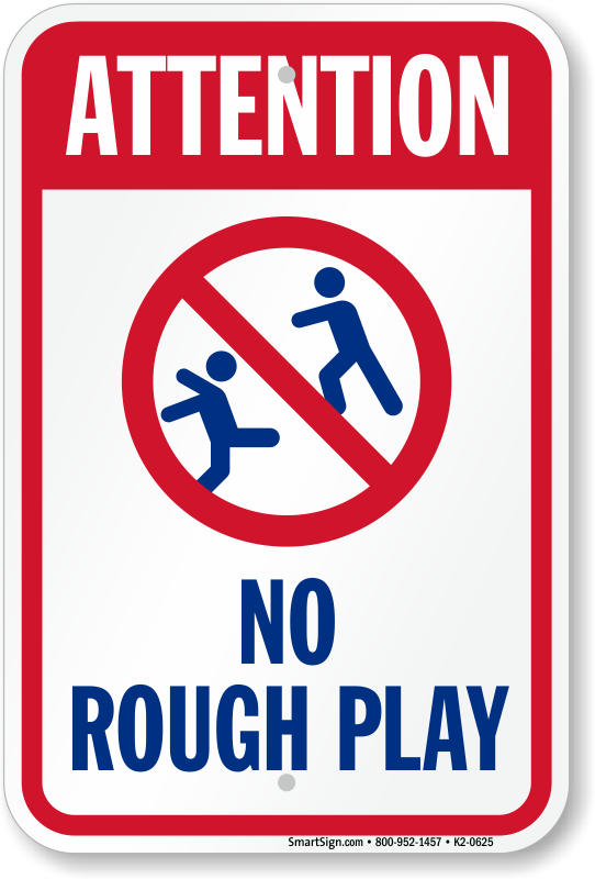 No Running Or Rough Play Allowed Aluminum Metal Sign 