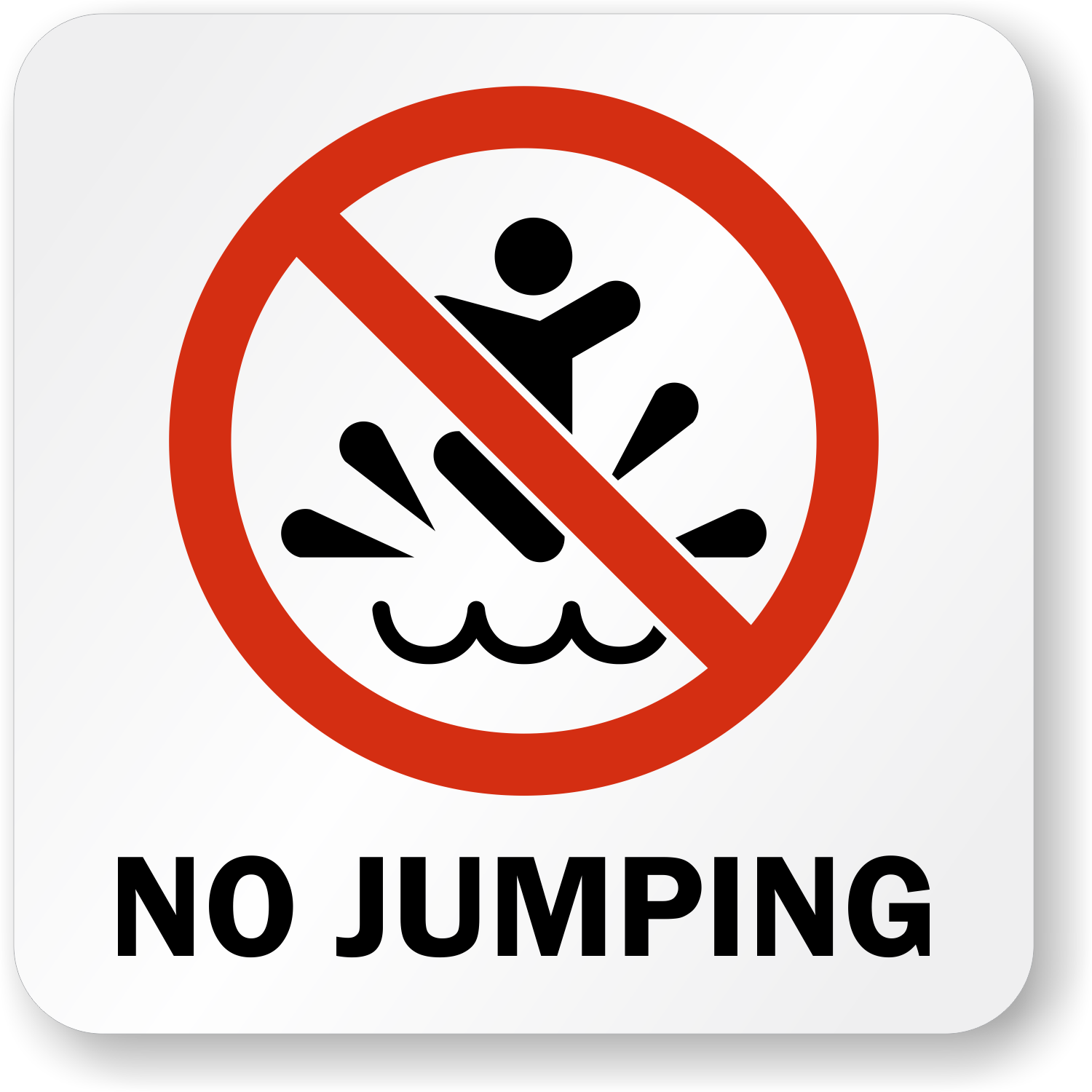 No Jumping Anti-Skid Pool Marker Signs, SKU: MK-0271
