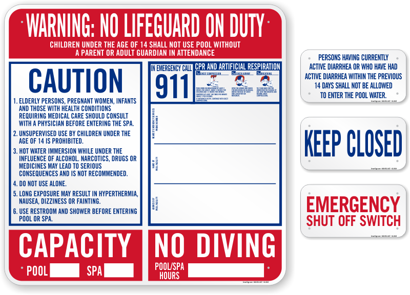 California Pool Safety Sign Kit Sku S2 2027