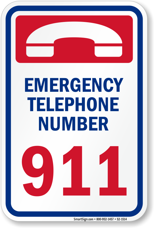 California Emergency Telephone Number 911 Sign, SKU: S2-1514