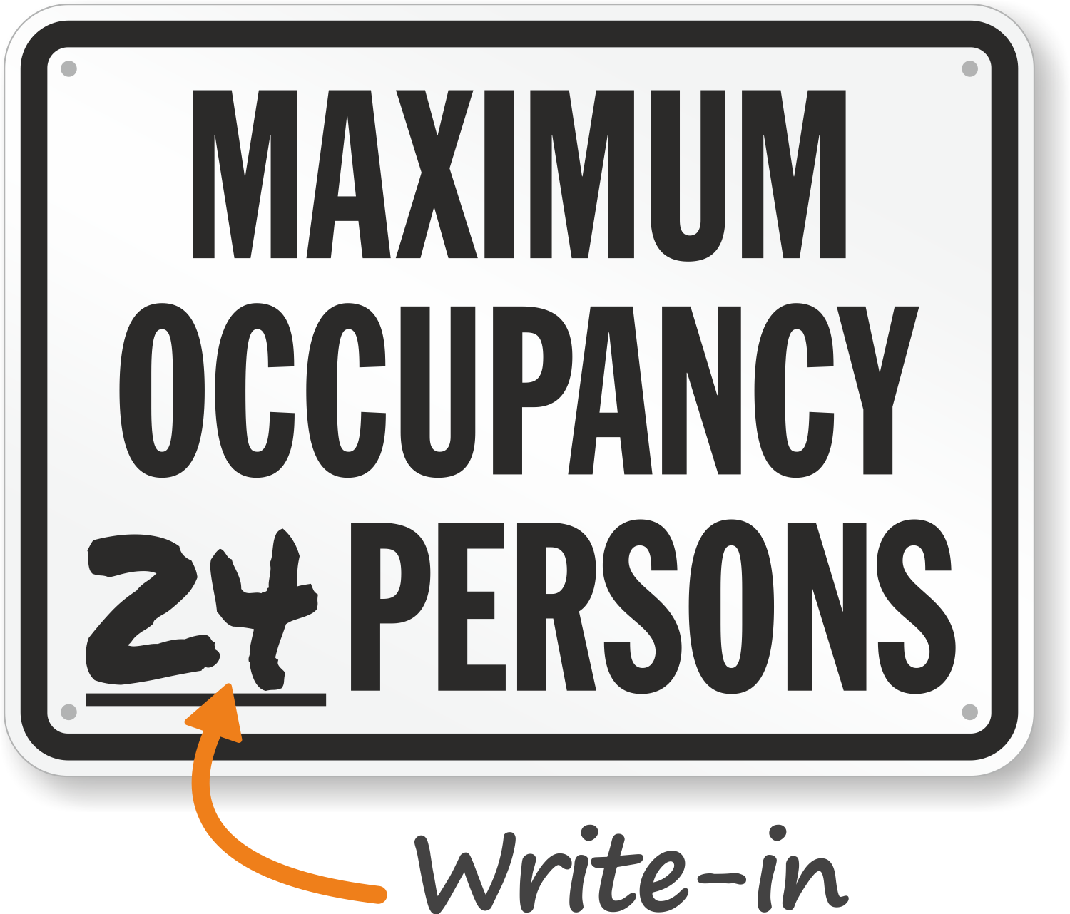Horizontal Metal Sign Multiple Sizes Maximum Occupancy Persons Activity Pool 