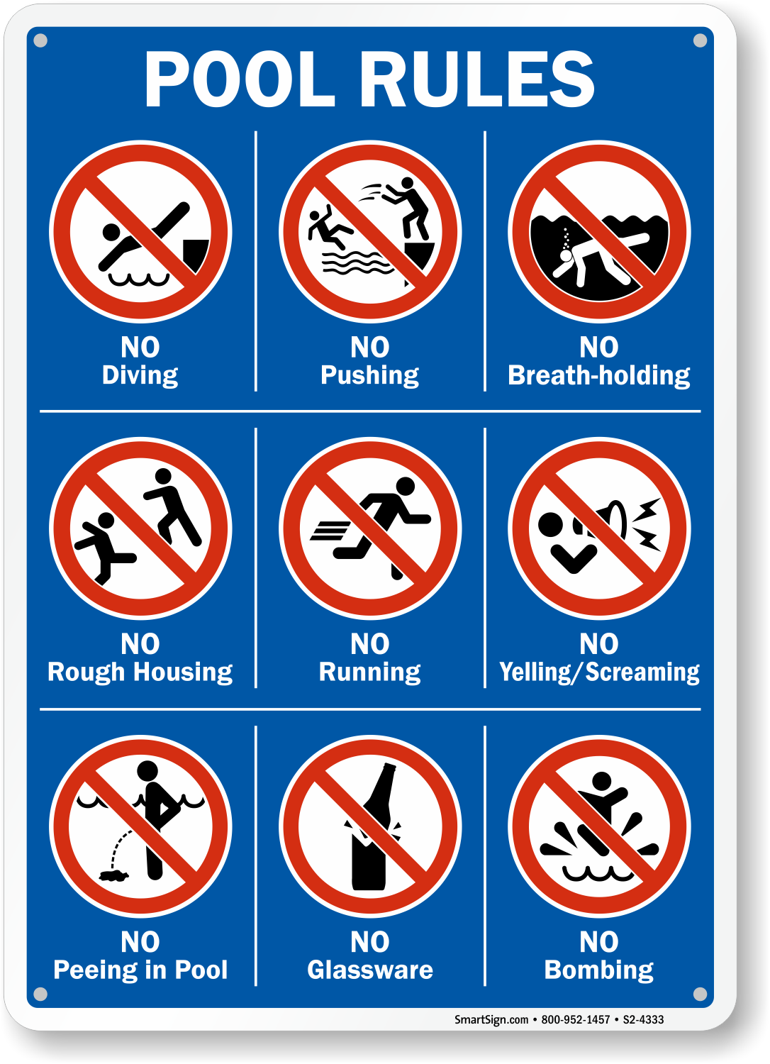 Pool Rules Symbol Sign SKU S2 4333 Pool Rules Symbol Sign SKU S2 4333
