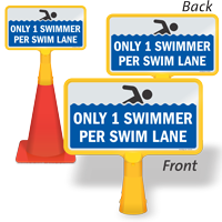 Only 1 Swimmer Per Lane ConeBoss Sign