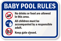 Baby Pool Rules Sign