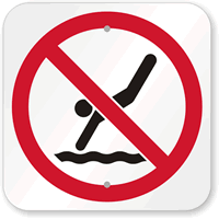 No Diving Symbol Sign