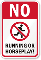 No Running Or Horseplay Pool Rules Sign