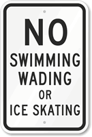 No Swimming Wading Sign