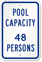 Pool Maximum Capacity Persons Sign