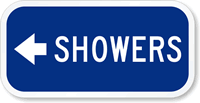 Showers (With Left Arrow) Sign