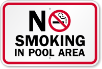 No Smoking In Pool Area Sign