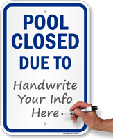 Pool Closed Due To Sign