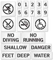 Pool Stencil Kit For Painting Safety Markers