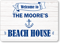 Add Family Name Personalized Beach House Sign