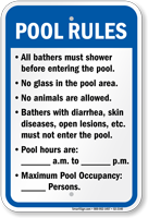 Alabama Pool Rules Sign