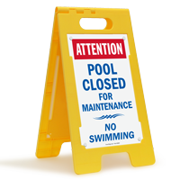 Attention Pool Closed For Maintenance Floor Sign