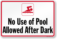 Pool Hours Sign for California