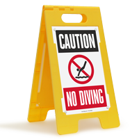 Caution No Diving Floor Sign