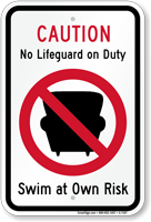 No Life Guard On Duty Sign