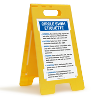 Circle Swim Etiquette Floor Sign