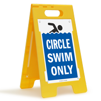 Circle Swim Only Floor Sign