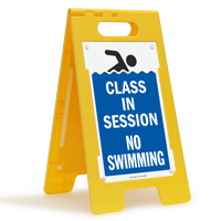 Class In Session No Swimming Floor Sign