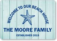 Custom Beach House Sign With Family Name And Date
