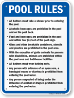 Pool Rules Sign for Delaware