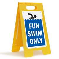 Fun Swim Only Floor Sign
