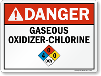 Danger Gaseous Oxidixer - Chlorine