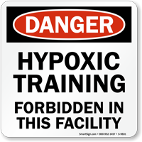 Hypoxic Training Forbidden Danger Pool Sign