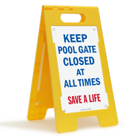Keep Pool Gate Closed At All Times Floor Sign