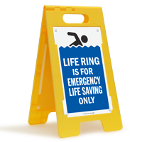 Life Ring Is For Emergency Life Saving Only Floor Sign