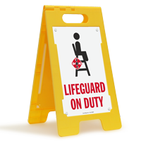 Lifeguard On Duty Floor Sign