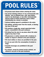 Pool Rules Sign for Michigan