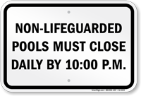 Missouri Pool Hours Sign
