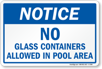 No Glass Containers Allowed Sign