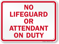 Oklahoma No Lifeguard On Duty Sign