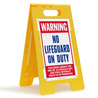 No Lifeguard On Duty Warning Floor Sign