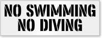 No Swimming No Diving Pool Stencil