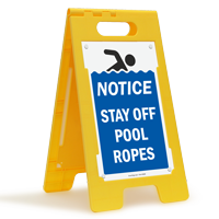 Notice Stay Off Pool Ropes Floor Sign